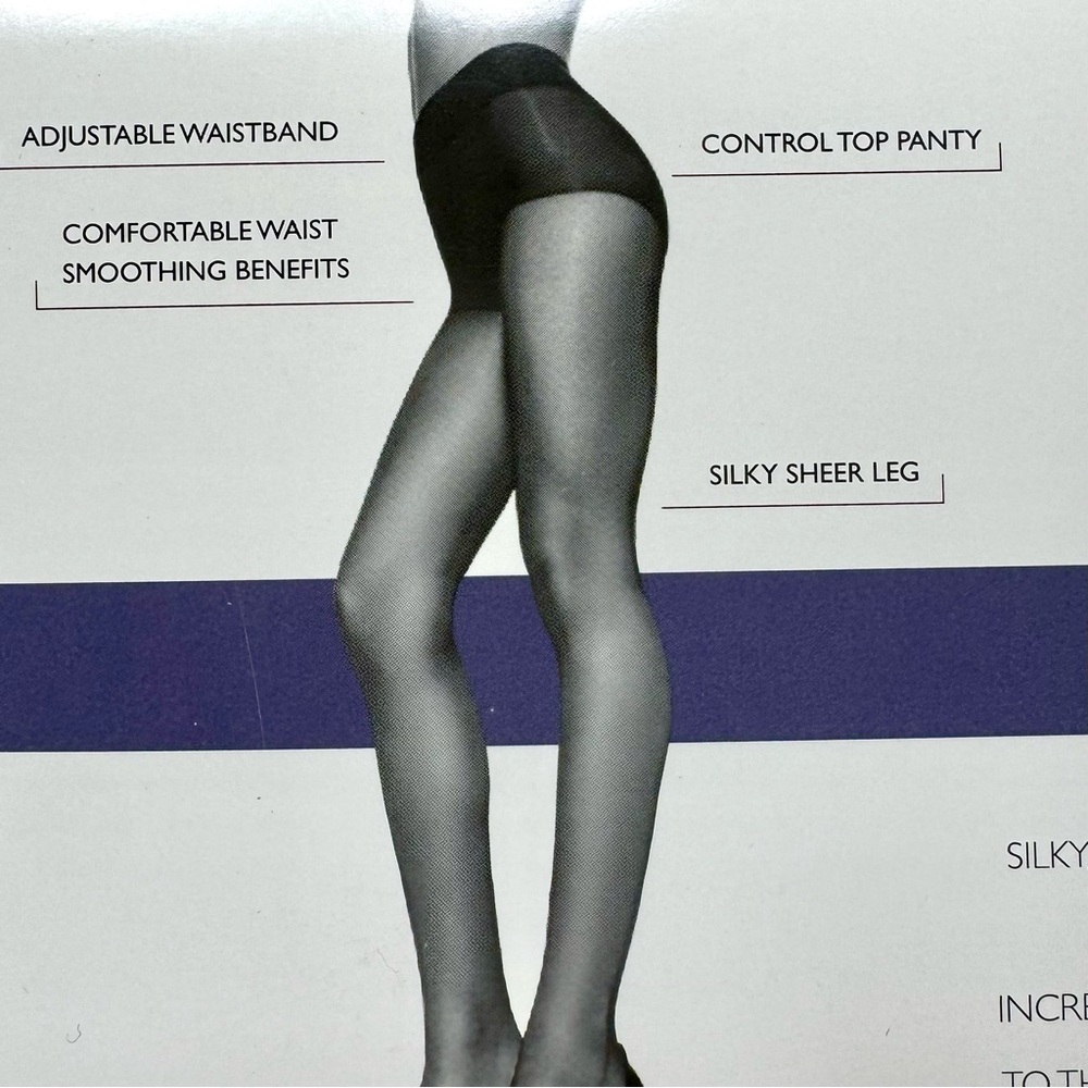 Hanes control top, sandal foot, waste smoother tights. - Picture 5 of 5